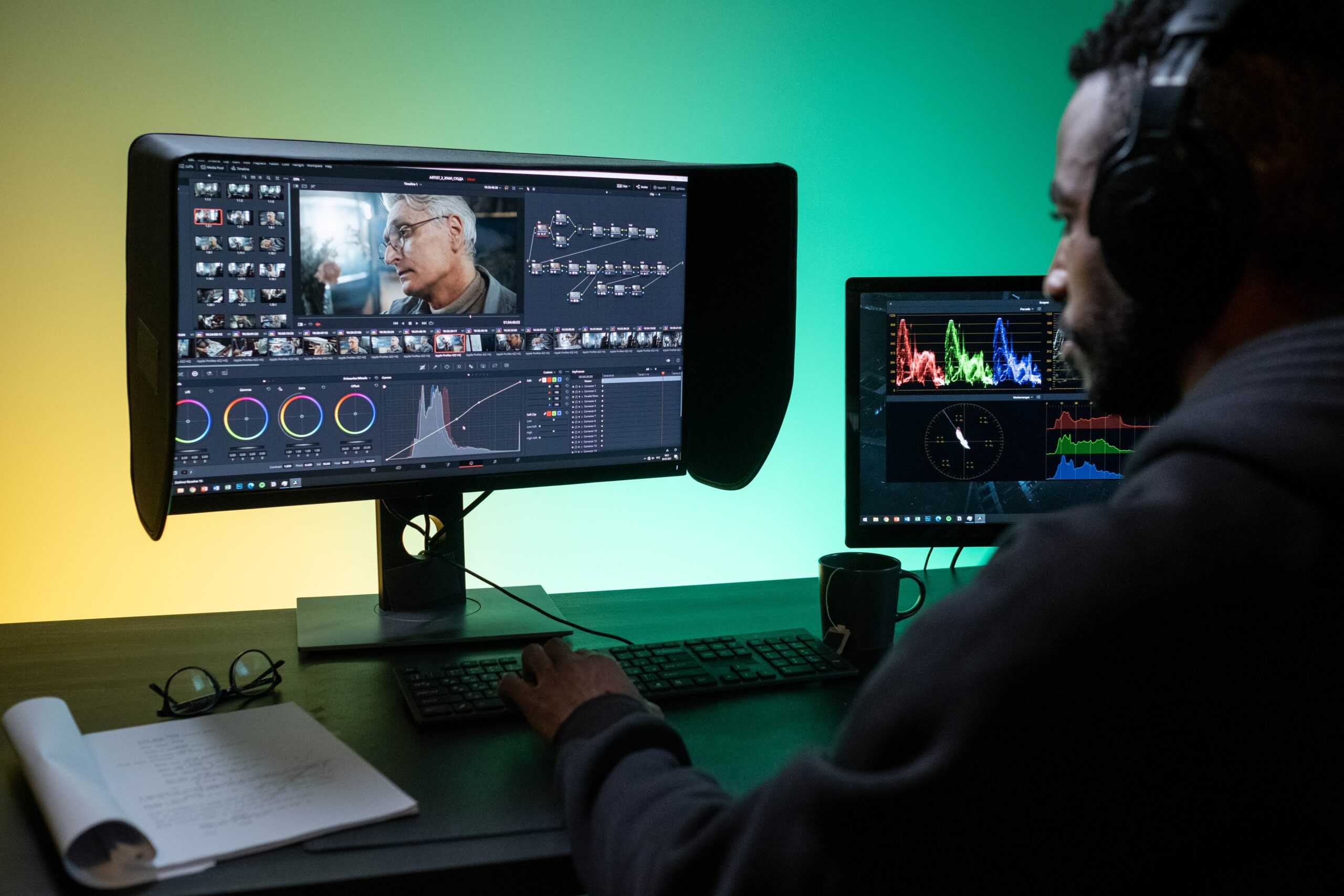 black-guy-editing-a-scene-of-an-old-man